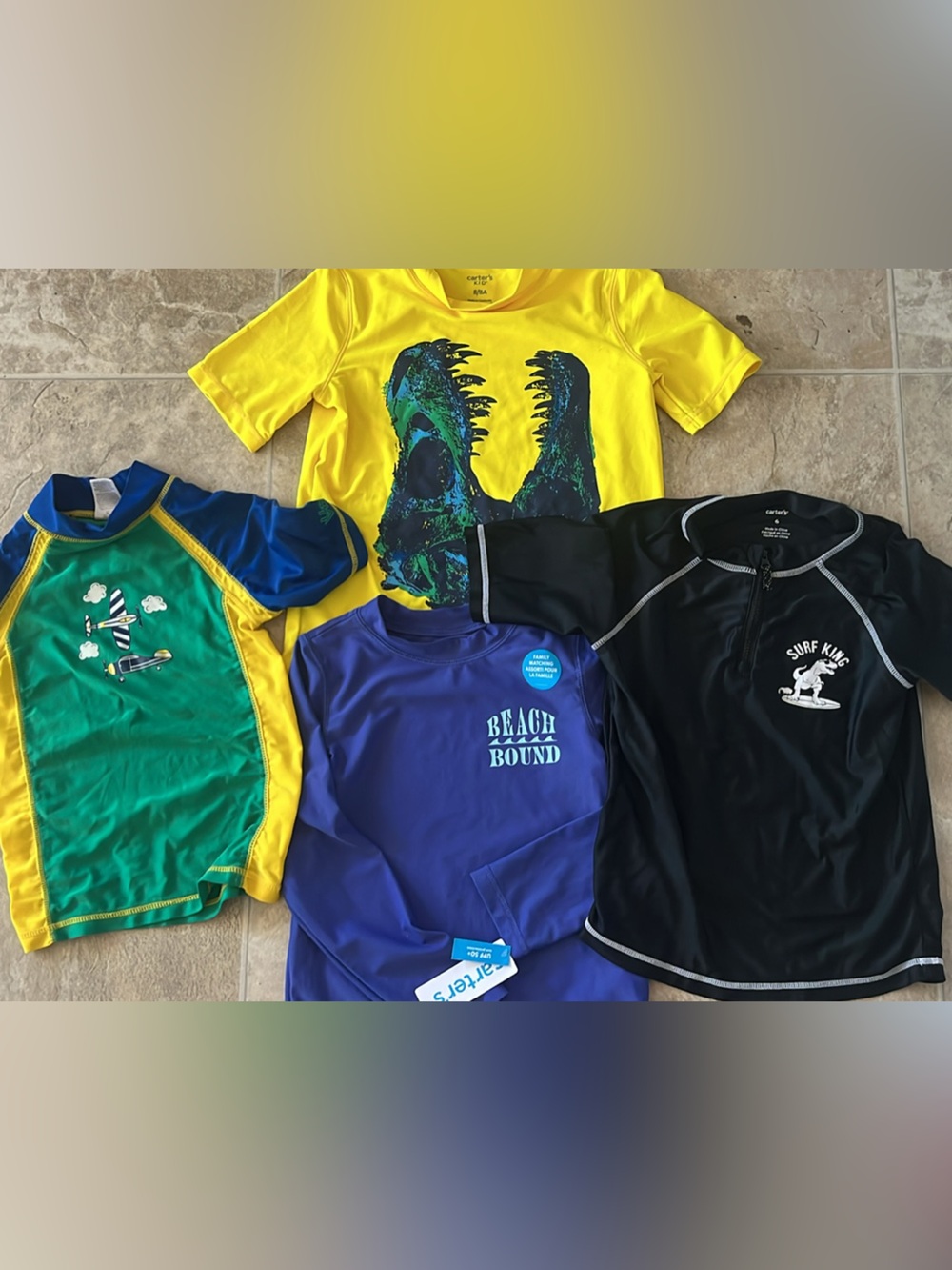 Carter's Short-Sleeve Swim Rash guards x4